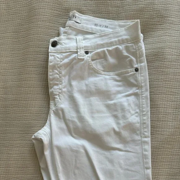 Fidelity Denim Mens Jeans 50-11 Straight Leg White Pants - Picture 2 of 4